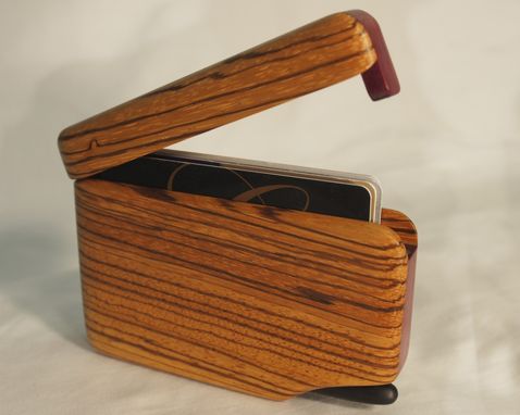 Custom Made Wood Wallet And Business Card Case