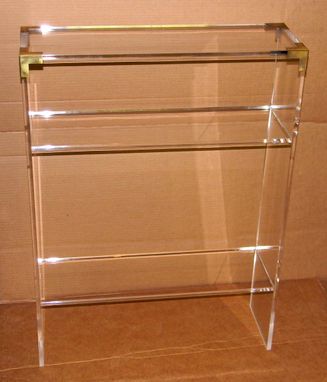Custom Made The Brass Accent Console Table With Shelves