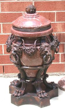 Custom Made Red Marble Urn Collection