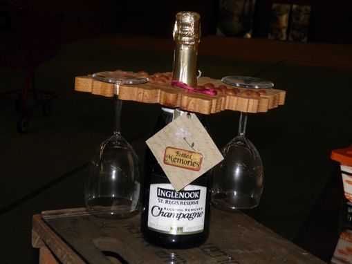 Custom Made 2 Wine Glass Holder To Fit Over A Bottle.