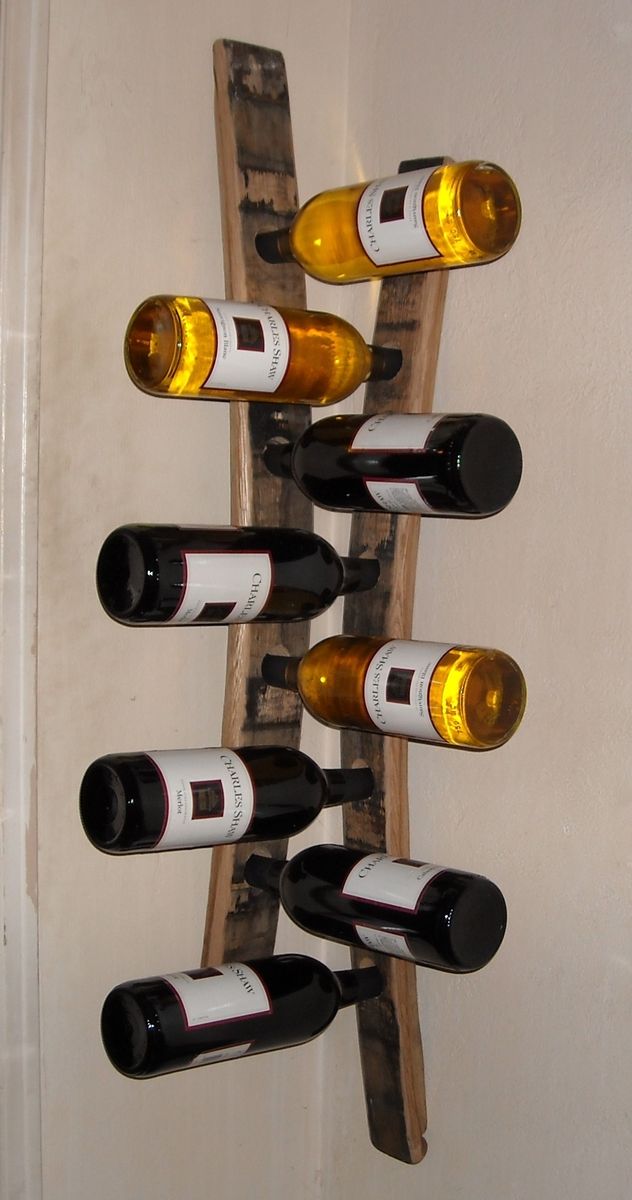 Buy Hand Crafted Hanging Corner Wine Racks Made From Barrel Staves