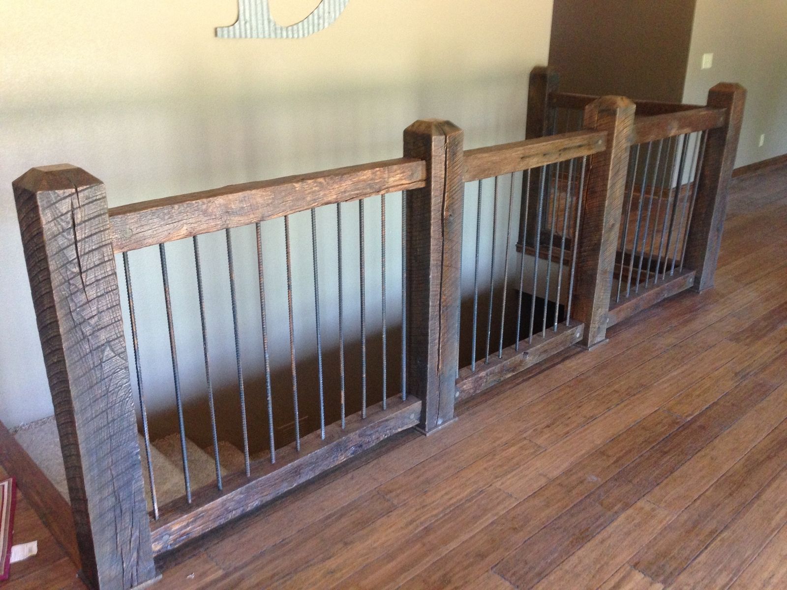 Custom Reclaimed Stair Railings by Stone Creek Cabinetry ...