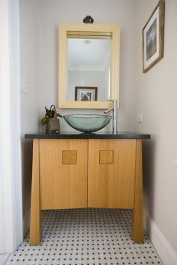 Custom Made Custom Vanity In White Oak