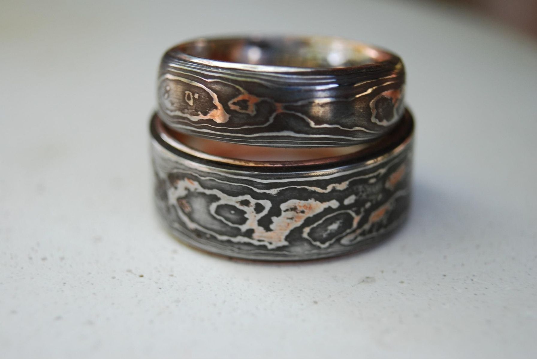 Hand Made Pattern Welded Damascus Woodgrain Wedding Band By Hand Made Pattern Welded Damascus Woodgrain Wedding Band By Organic Iron Concepts Custommade