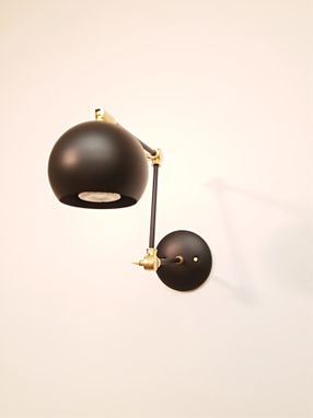Custom Made Gold & Black Kitchen Shelves Adjustable Wall Light - Industrial Sconce