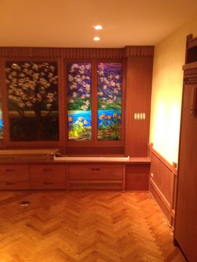 Custom Made Recreation Room With Mosaic Windows