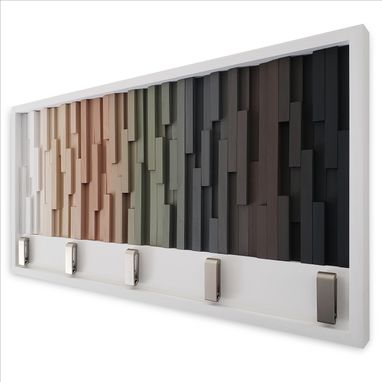 Custom Made Modern Wood Wall Coat Rack With Fold Down Hooks 18x36