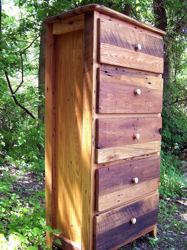 Buy Handmade Tall Dresser From Antique Barnwood And Reclaimed Wormy