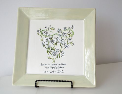 Custom Made Eternal Love Wedding Anniversary Platter - Baby's Breath - Ceramic Dish