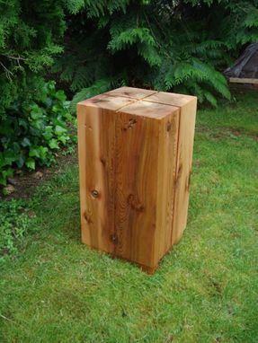 Custom Made Solid Cedar Block Side Table