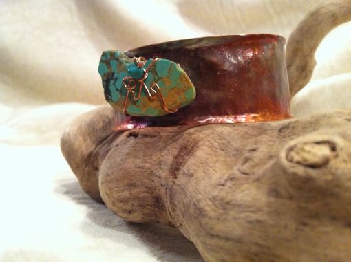 Custom Made American Turquoise And Copper Bracelet