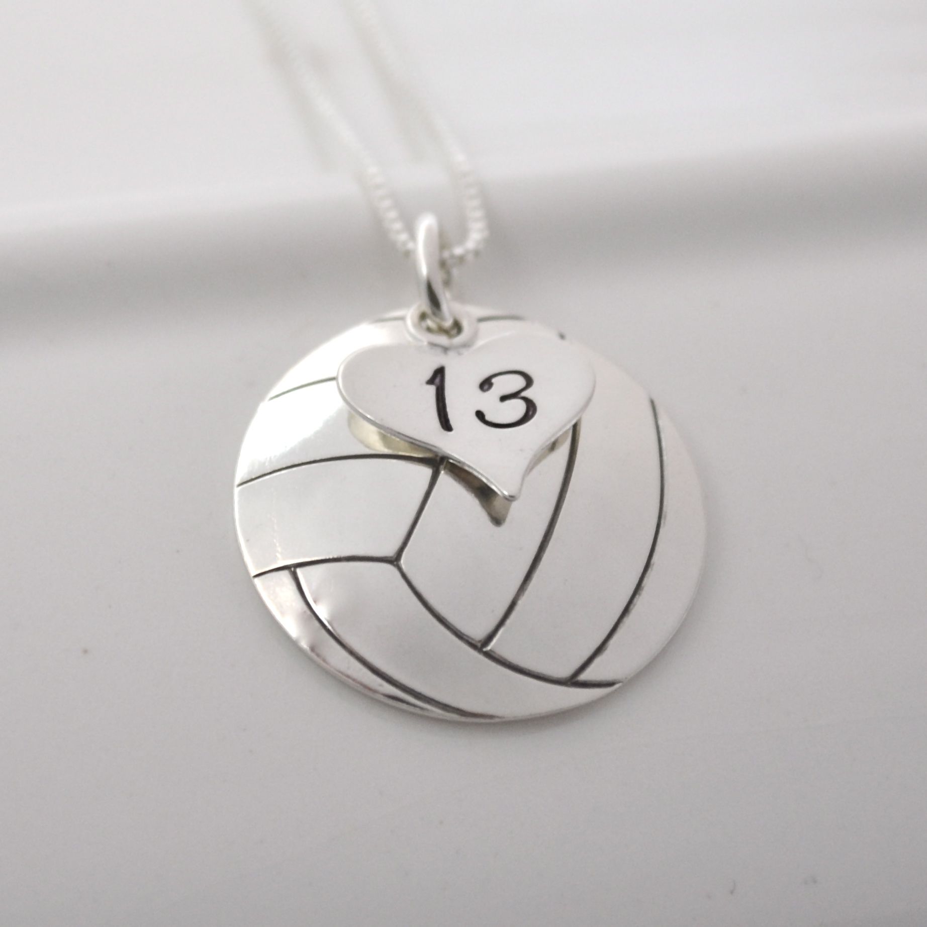 Buy a Custom Hand Stamped Volleyball Necklace, made to order from