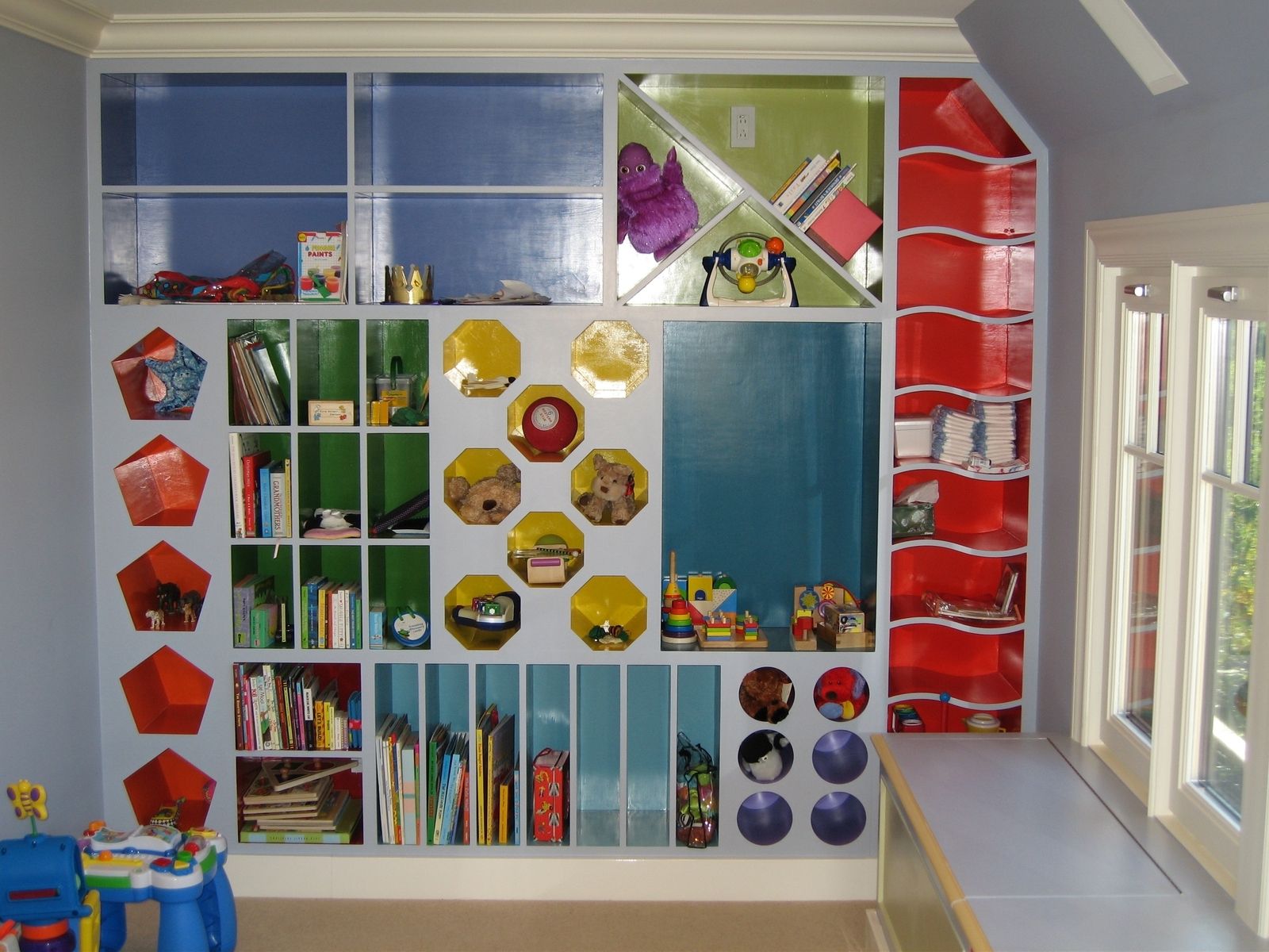 Custom Made Playroom Storage Cubbies by Clay Baker Design, LLC