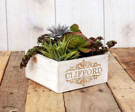 Custom Made White Wash Planter Box --Pb7x7-Wwash-Clifford