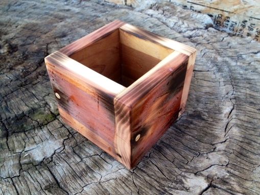 Custom Made Small Reclaimed Solid Wood Box For Succulent Plants