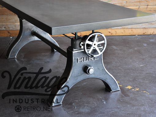Custom Made Vintage Industrial Hure Crank Table