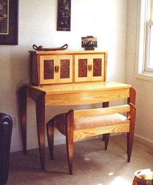 Custom Made Ash And Walnut Secretary Style Desk