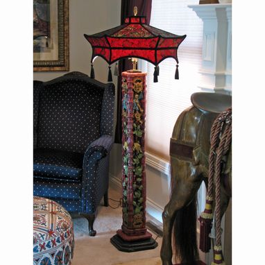 Custom Made Custom Oriential Floor Lamp Lampshade