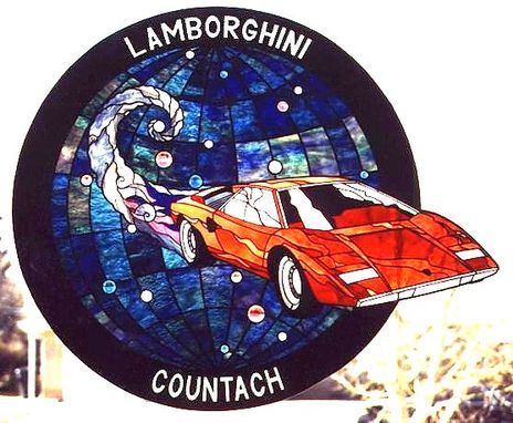 Custom Made Lamborghini Countach In Stained Glass
