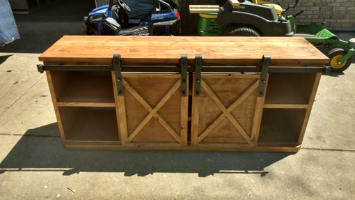 Custom Made Sliding Barn Door Entertainment Center