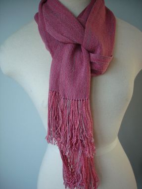 Custom Made Old Rose Hand Woven Silk Scarf