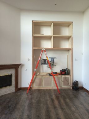 Custom Made Build-In Shelving And Base Cabinet