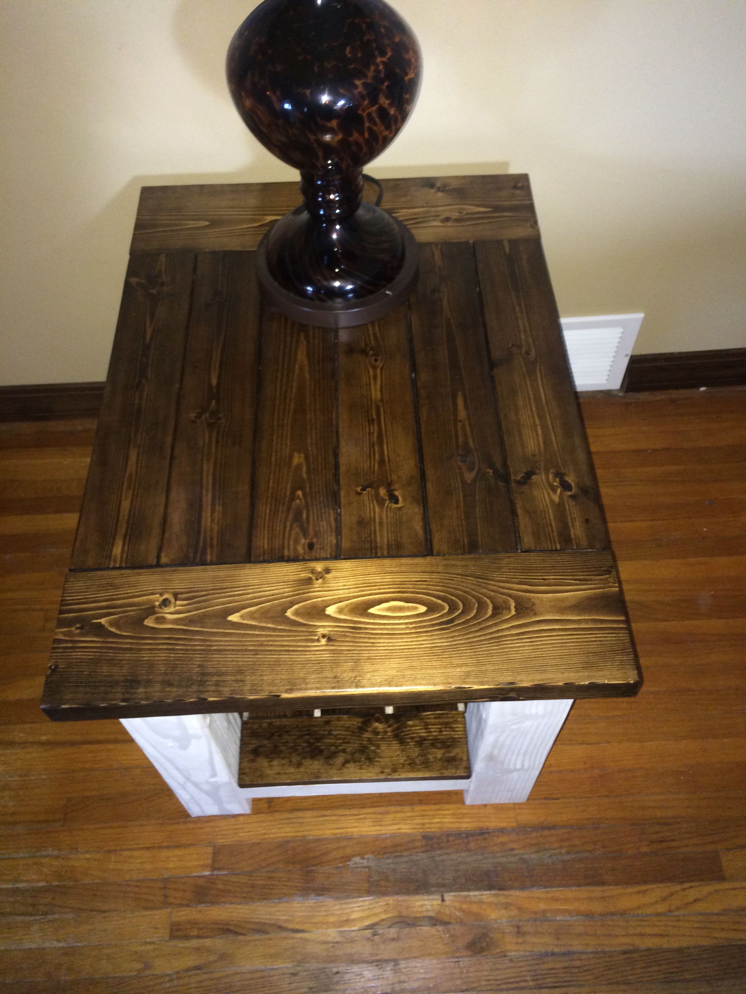 Hand Made Custom Made Rustic End Table by Cairns Creations in Wood