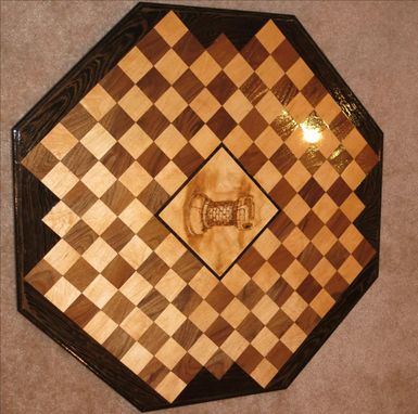 Custom Made Inlayed & Burned Super Chess Board