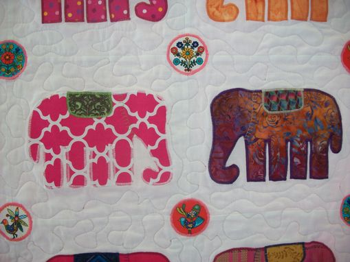 Custom Made Custom "Elephant Walk" Appliqued Quilt