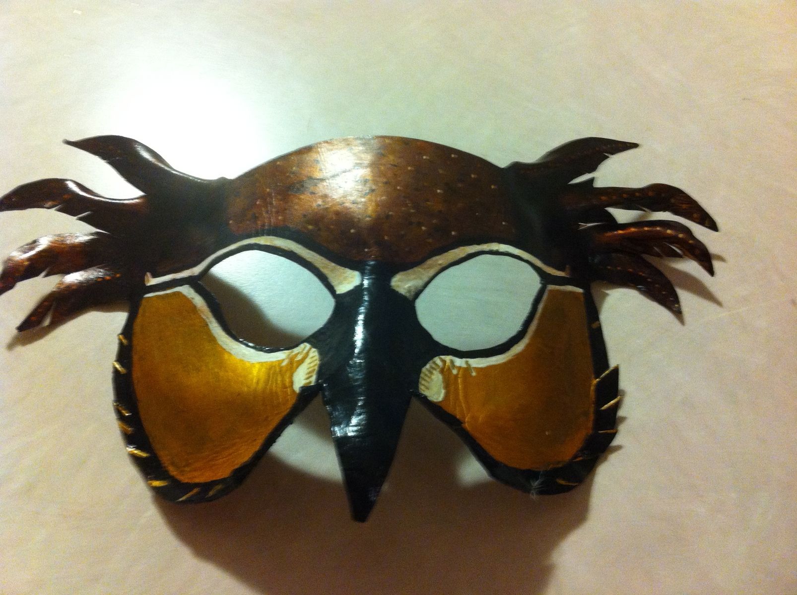 Custom made handmade leather owl masks by winged motivation