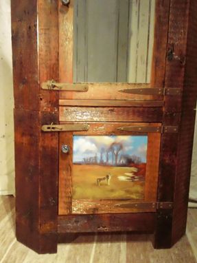 Custom Made Reclaimed Lumber Corner Gun Cabinet
