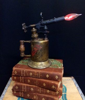 Custom Made Handmade Upcycled Antique Blowtorch Lamp