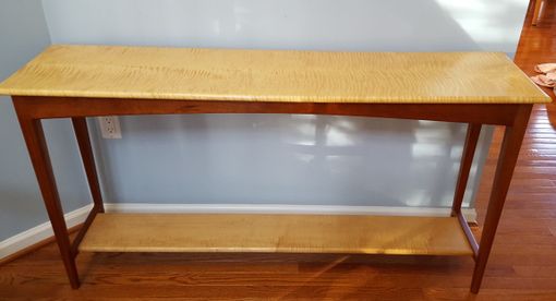 Custom Made Curly Maple And Cherry Sofa Table