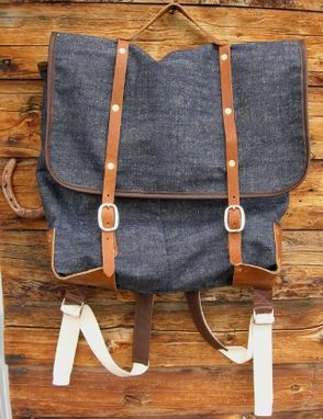 Custom Made Denim Rucksac Bag