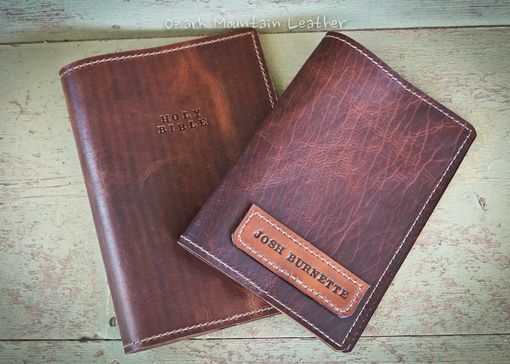 Custom Made Custom Leather Bible Cover With Name Or Initials For 10 X 10 X 2 Inches Or Smaller Book