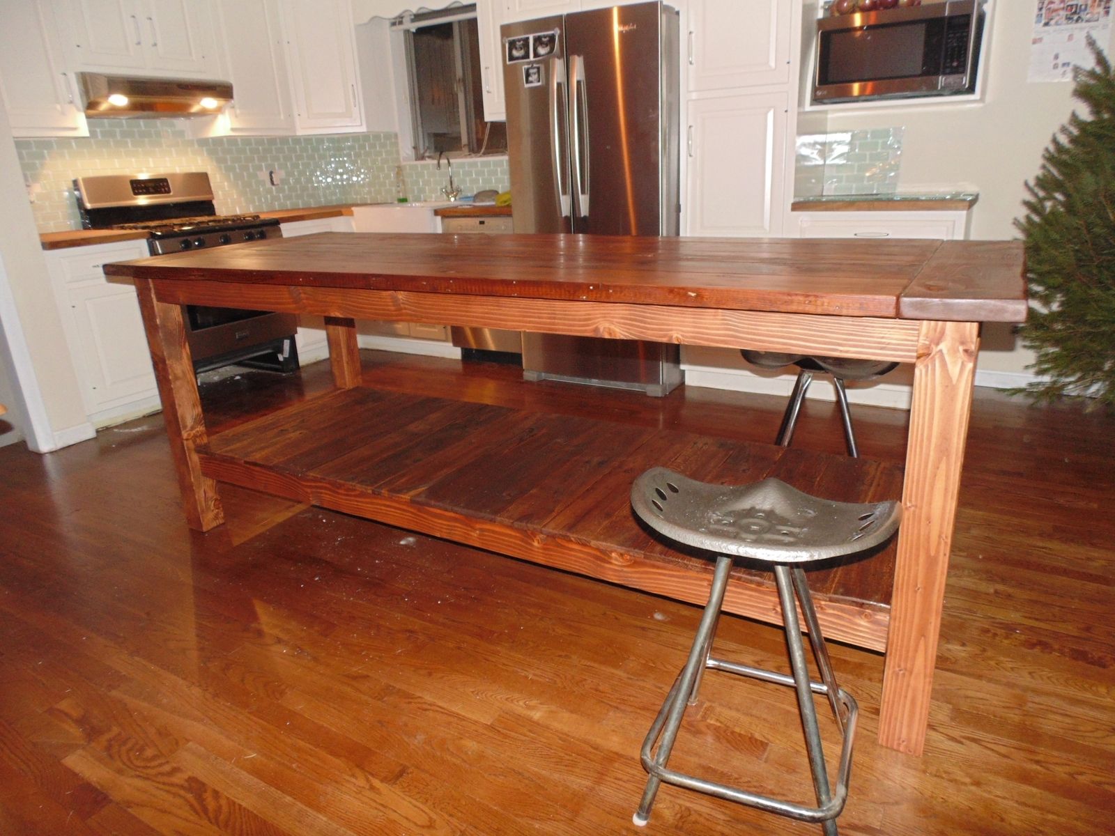 Hand Crafted Reclaimed Wood Farmhouse Kitchen Island by Wonderland Woodworks  CustomMade.com