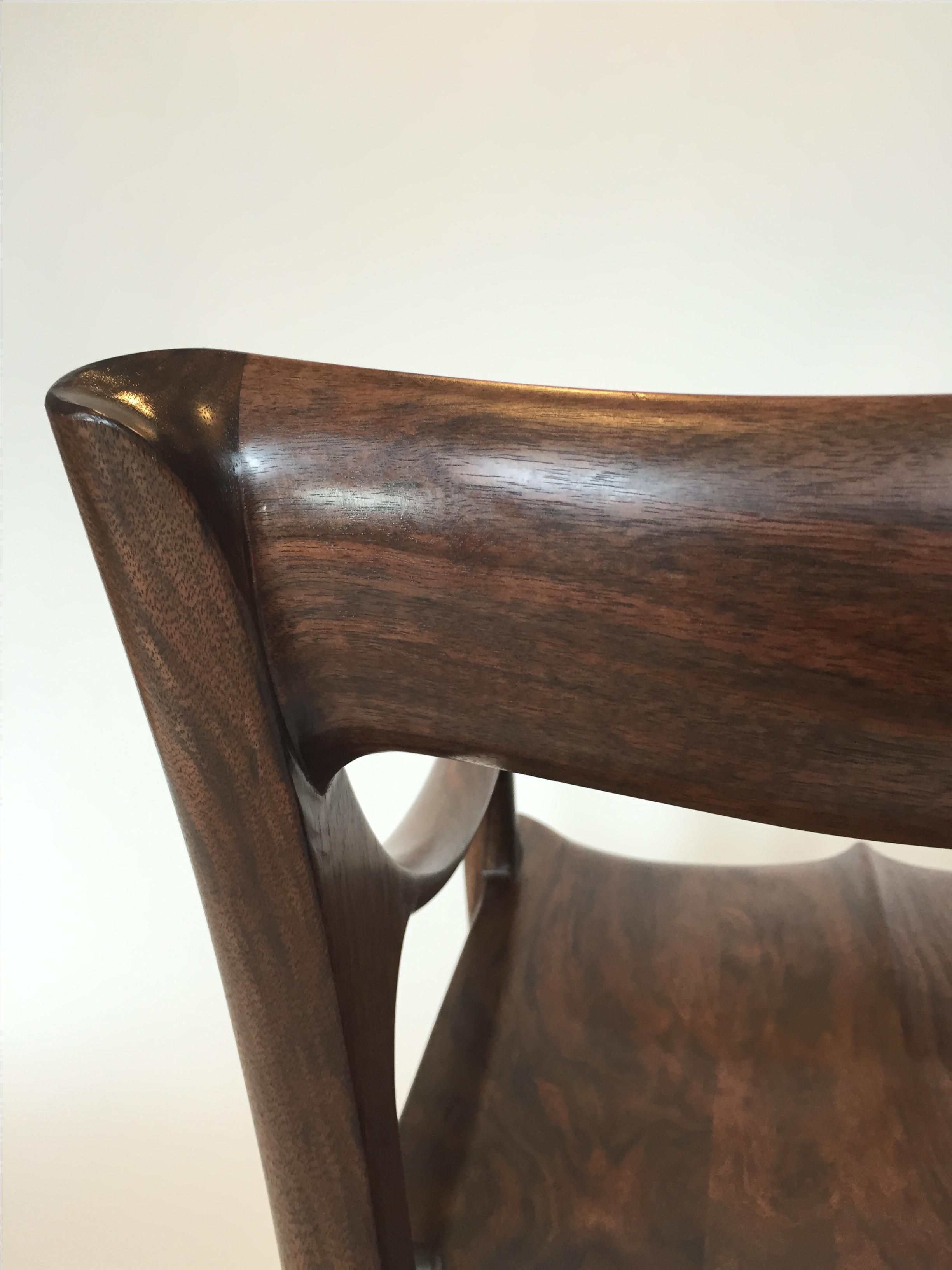 Hand Made Black Walnut Sculpted Dining Chair by Olsons WoodWorks ...