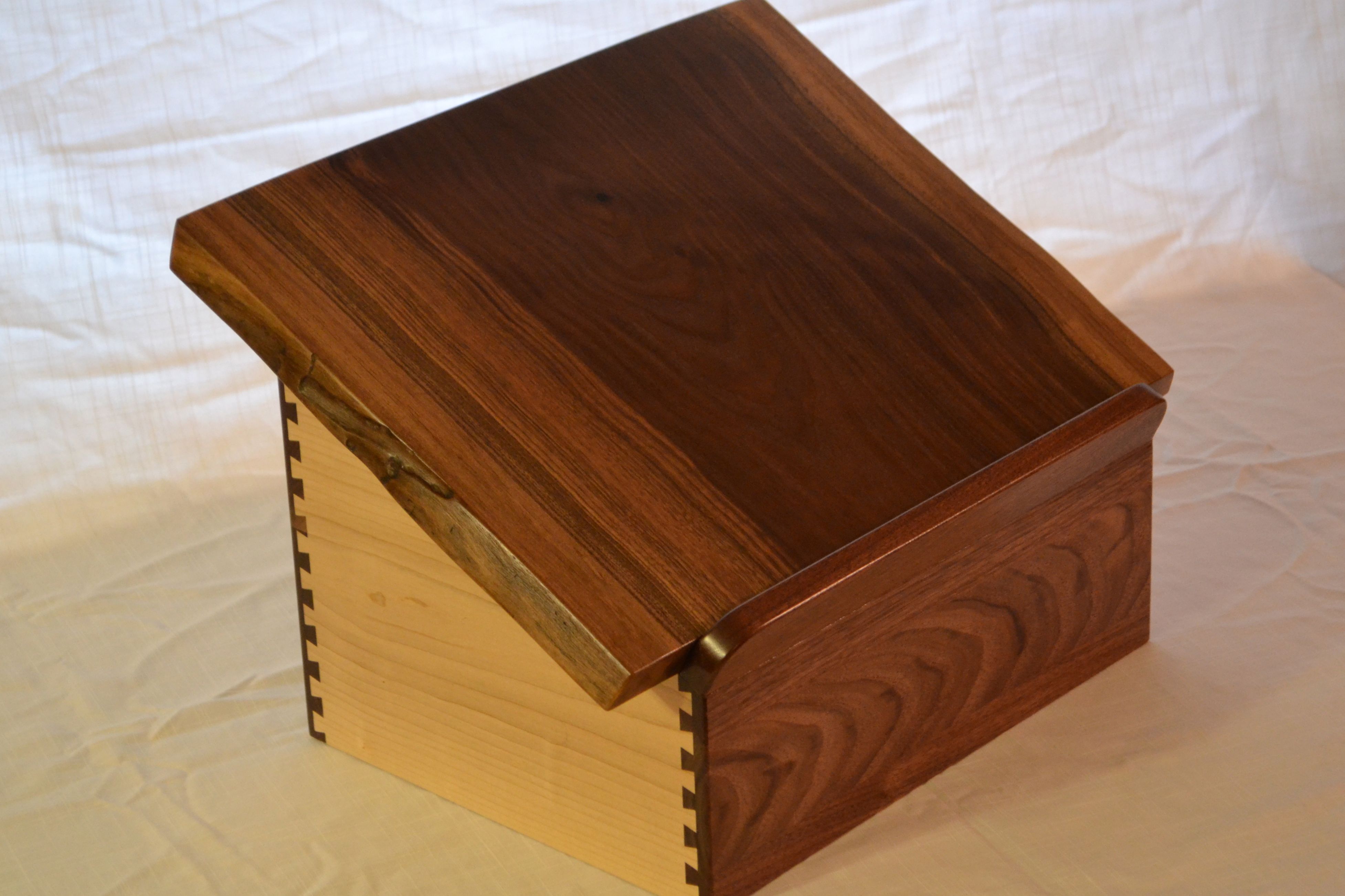 Hand Made Communion Table With Church Logo Inlaid In Top With Matching Table Top Podium by White