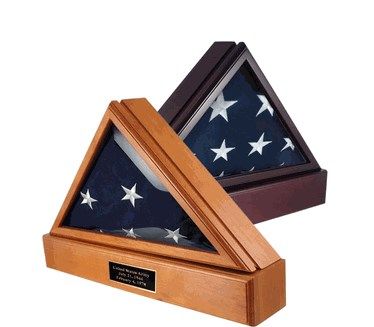 Custom Made Officers Flag Display Case And Pedestal For 5ft X 9.5ft Flag