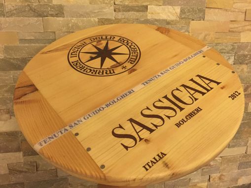 Custom Made Sassicaia Wine Crate Theme Lazy Susan 17 Inch Diameter With Bearings