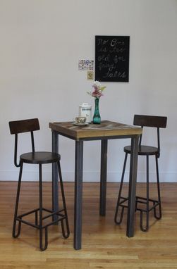 Custom Made Rustic Reclaimed & Sustainably Harvested Wood Pub And Kitchen End Table