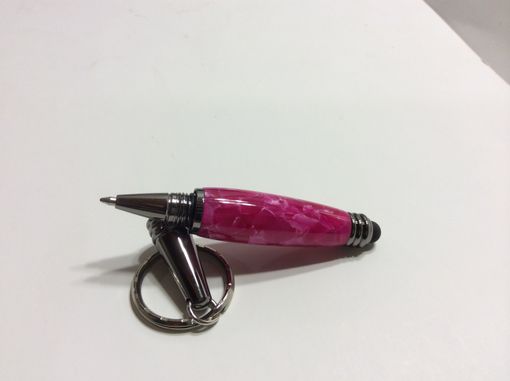 Custom Made Pink Crush And Gun Metal Keychain Stylus/Pen