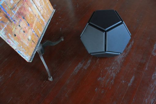 Custom Made Leather Orb. Seating & Side Table.