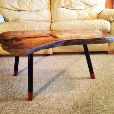 Custom Made Butternut Driftwood Slab Coffee And Side Tables