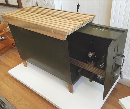 Custom Made Vintage Filing Cabinet Hide-Away Bar