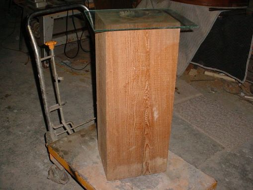 Custom Made Cypress Beam Accent Table Lighted
