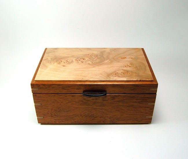 Custom Made Mahogany And Birdseye Maple Keepsake   Jewelry Box By 