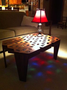Custom Made Walnut Kaleidoscope Coffee Table