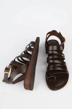 Custom Made Brown Leather Sandals Women, Brown Sandals, Chic Barefoot Sandals
