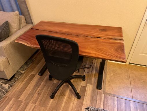 Custom Made Height Adjustable African Mahogany Desk
